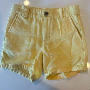 Yellow linen toddler shorts